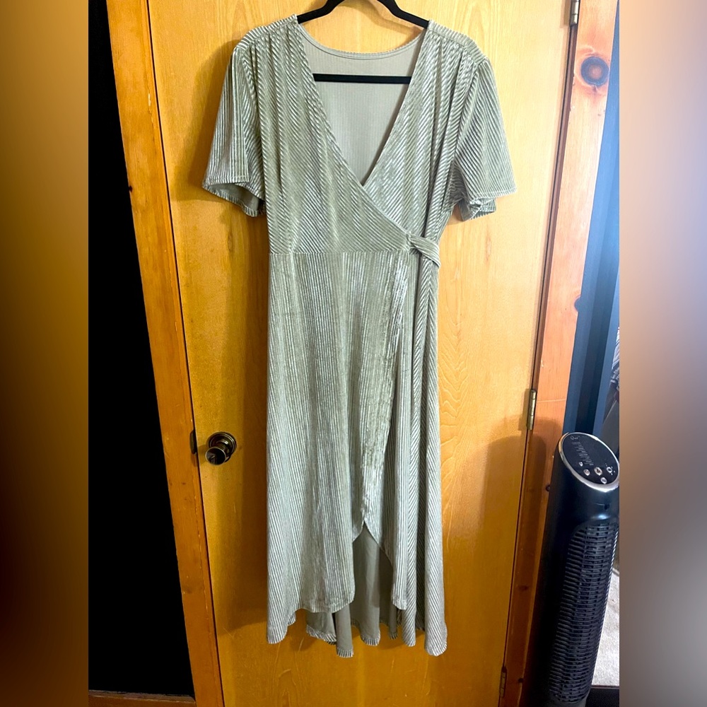 Velvet Green high low dress